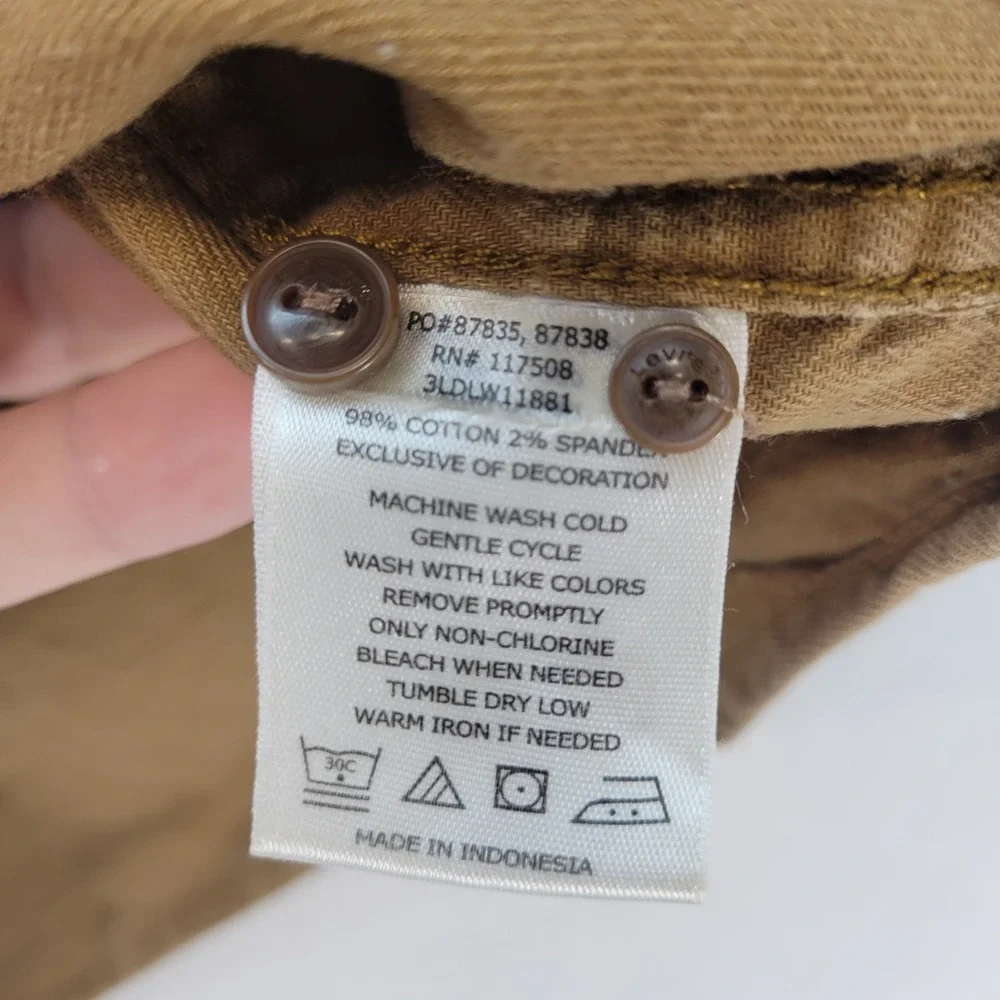 Levi's‎ Button Down Shirt Mens M Brown Casual Stretch Twill Long Sleeve